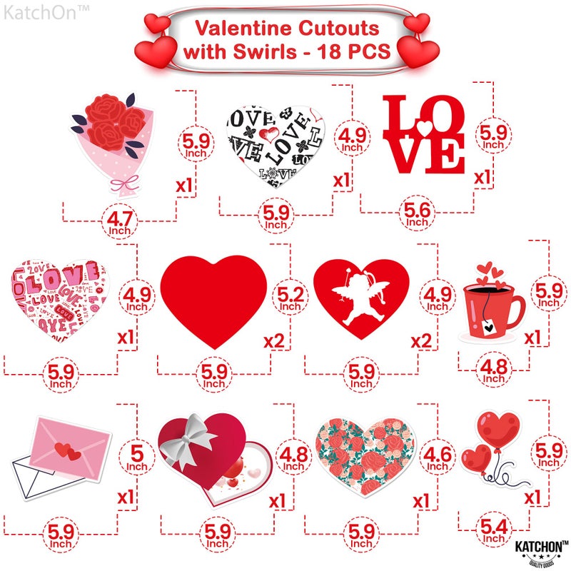 KatchOn, Valentines Hanging Swirls - Large, Pack of 30, No DIY | Valentines Day Hanging Decorations | Hanging Valentines Day Decorations | Hanging Hearts Decorations for Valentines Day Decor - Image 4