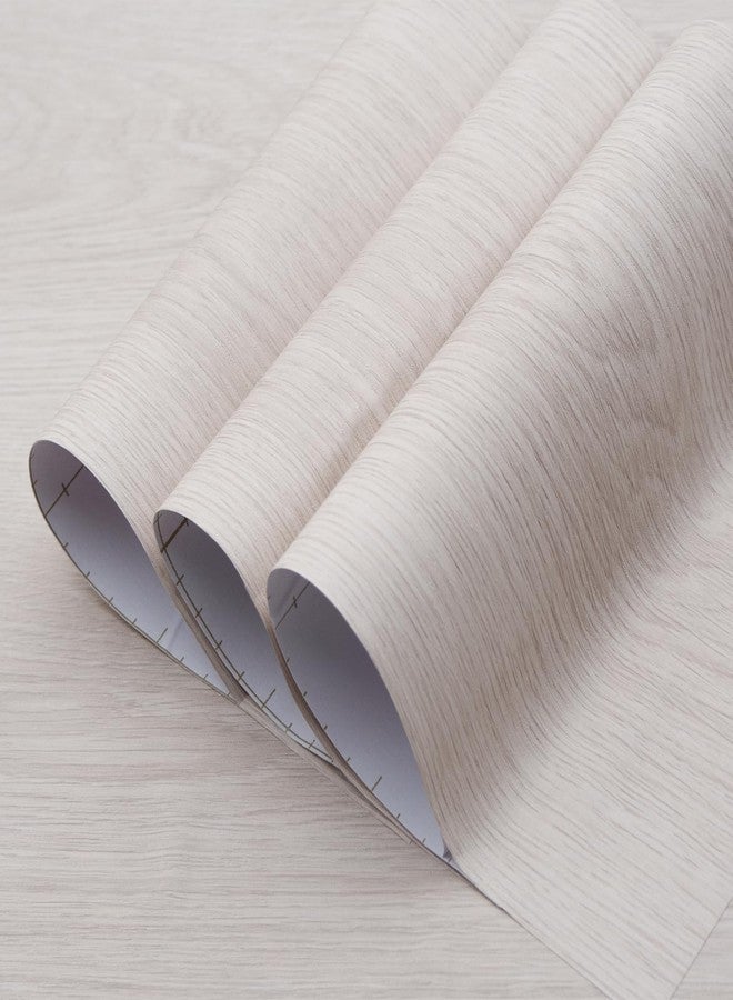 TOTIO 24x197inch Wide Beige White Oak Wood Wallpaper Peel and Stick Light Wood Grain Vinyl Wrap Oak Contact Paper for Countertop Air Guide Slot Design Matte Thicken Self-adhesive Waterproof DIY Wall Sticker - Image 1