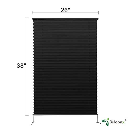 Dulepax RV Pleated Shades 26 W x 38 L Black Window Blinds for Camper Travel Trailers Motorhome - Image 3