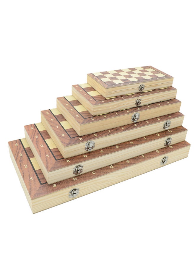 لعبة الشطرنج المغناطيسية الخشبية ثلاثة في واحد، لعبة الشطرنج الغربية القابلة للطي، بطاقة تعليمية على الطاولة - اللون: W2804M(39 سم) - Image 3