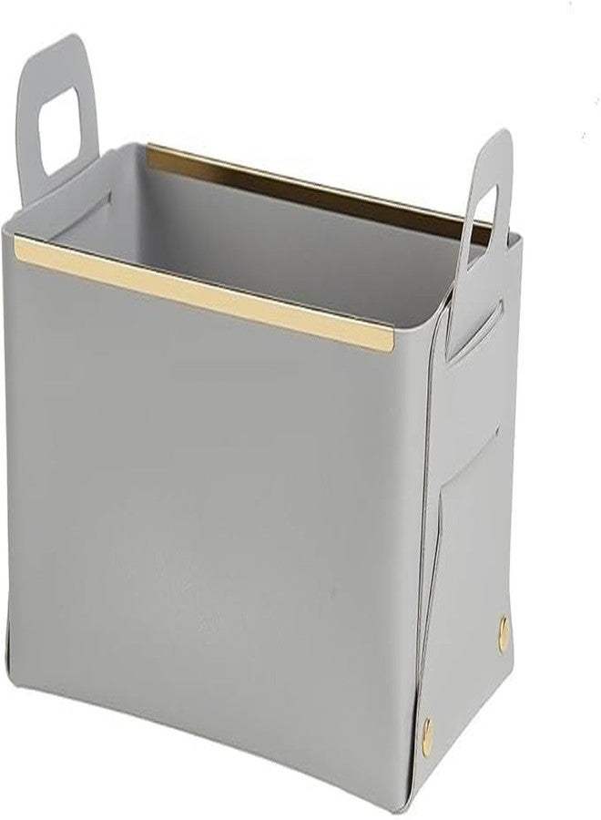 MIXEN Multipurpose Storage Organizer, Foldable Leather Basket, Soft Table Organizer, Porch Organizer, Desktop Storage Box，Foldable Leather Box, Make up Organizer (GREY) - Image 1