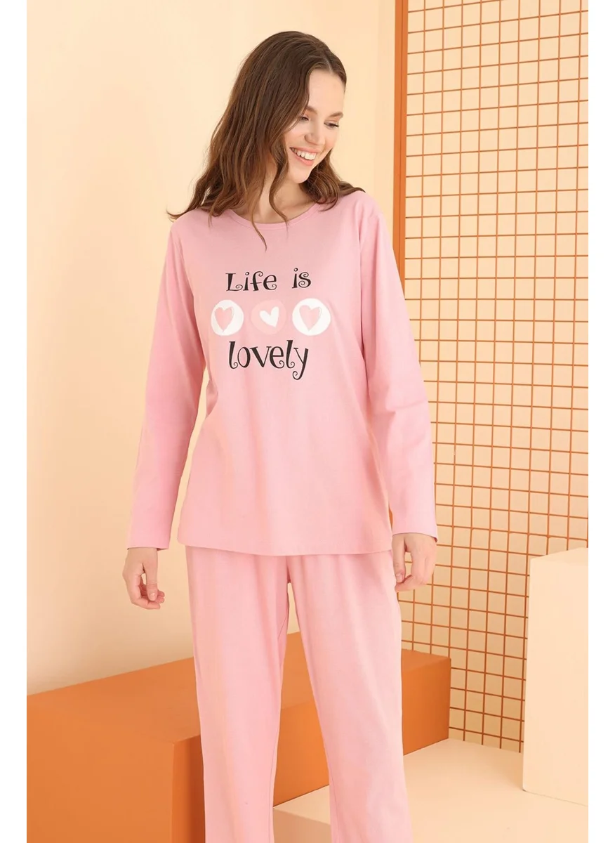 إن بي بي Women's 100% Cotton Combed Cotton Pajama Set, Life Is Lovely Pajama Set