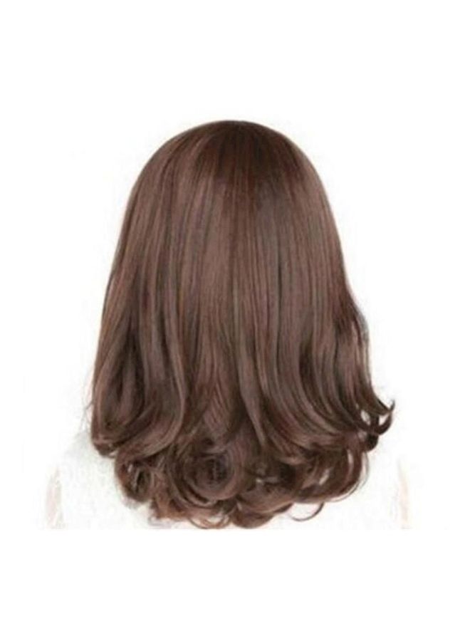 NIBEMINENT Short Curly Hair Wig Dark Brown - Image 1