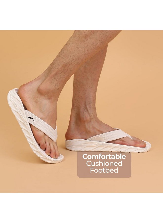 YOHO YOHO Cushion Slippers for Men| Durable| Lightweight| Waterproof| White - UK 6  - Image 3