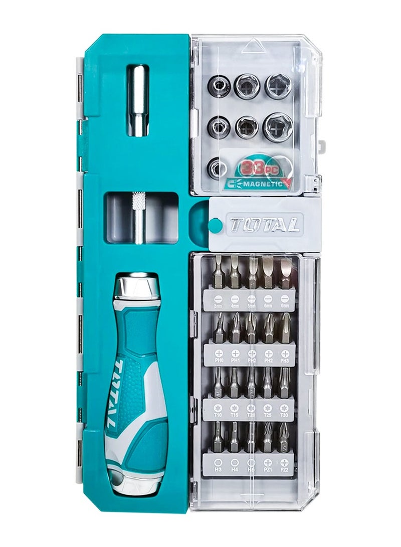 TOTAL Screwdriver Set for Home / Office / Workshop / Electrician's - TACSD30336 T.O.T.A.L 33 pcs Interchangeable Industrial - Image 2