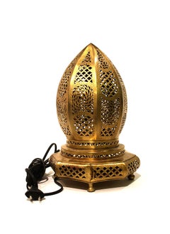 Antique Museum Moroccan Handmade Arabic Traditional Brass Table Lamp  - Image 1