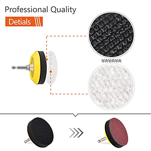 Tshya 100pcs 3inch Sanding Discs Pad with 2Pcs Sanding Sponge Buffing Blocks Variety Kit for Drill Grinder Rotary Tools Attachment with 1/4" Shanks, Sanding Pads Includes 80-3000 Grit - Image 3