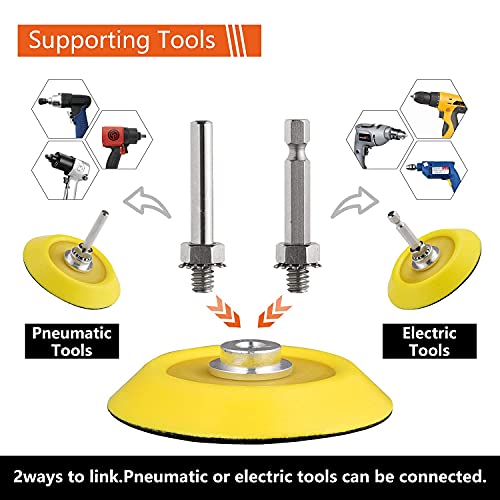 Tshya 100pcs 3inch Sanding Discs Pad with 2Pcs Sanding Sponge Buffing Blocks Variety Kit for Drill Grinder Rotary Tools Attachment with 1/4" Shanks, Sanding Pads Includes 80-3000 Grit - Image 4