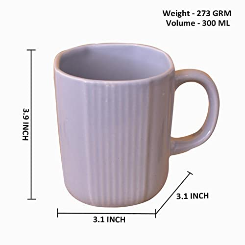 Kunhar Ceramic Coffee Mugs - 2 Piece, Baby Blue, 300ml - Image 2