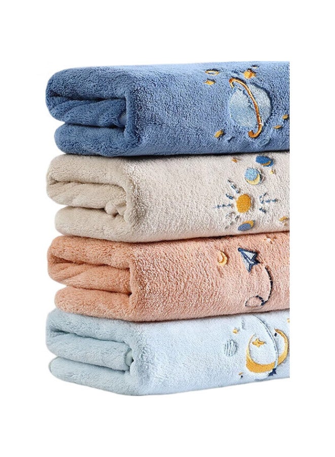 Grace Antibacterial Towels, 2-Pack, For Home Use, Face Washing, Men And Women, Adults, Quick-Drying Coral Fleece, Bath Towels For Couples, Navy Blue + Shell Pink - Image 3