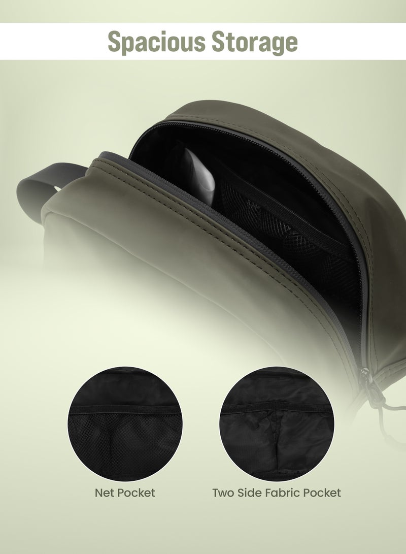 PARAJOHN Solid Wrist Bag With Strap and Zip Closure Green - Image 4