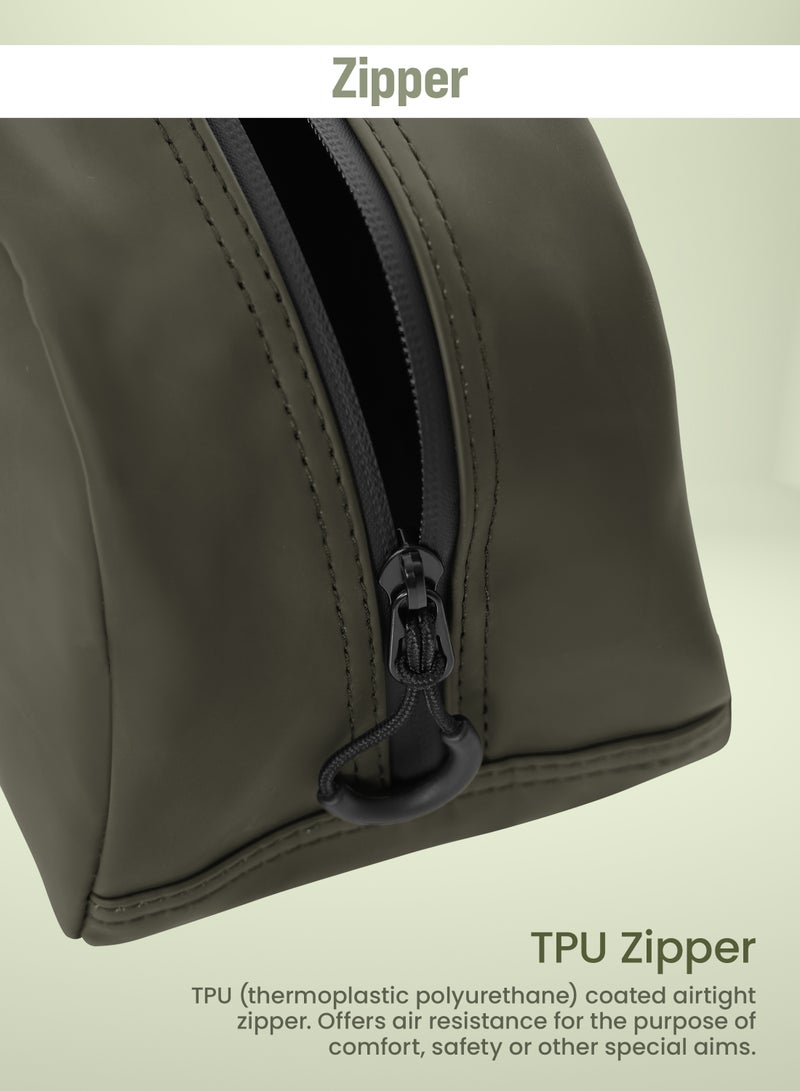 PARAJOHN Solid Wrist Bag With Strap and Zip Closure Green - Image 3