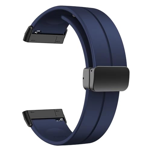 T TECLUSIVE Soft Silicone Strap Band with Magnetic Lock Compatible for Fitbit Versa 4 / Versa 3 / Sense 2 | Adjustable Silicone Rubber Band for Versa 4 3 Sense (Blue) - Image 1