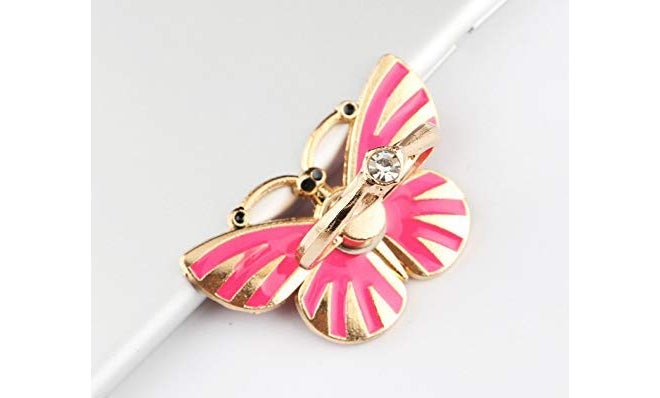 KolorFish Phone Ring Finger Grip, [Colorful Butterfly] Luxury Wing Shape Universal Mobile Holder, 360° Rotation/3D Ring Finger Grip for iPhone iPad Samsung LG HTC Nokia Huawei Tablet (ROSEO) - Image 2