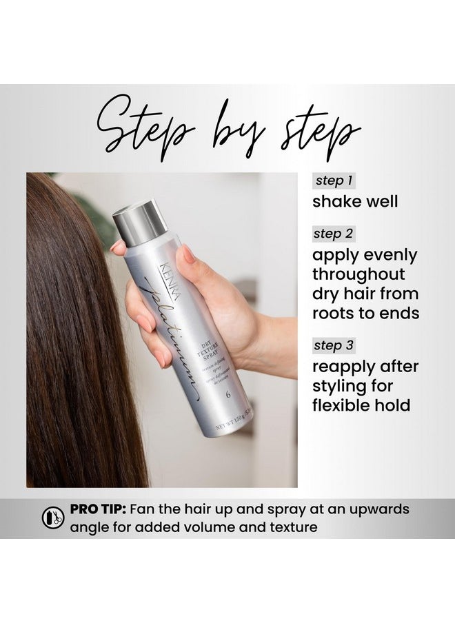 Kenra Platinum Dry Texture Spray 6 | Texture Defining Styler | Increases Texture & Fullness | Absorbs Oils & Impurities | Ultra-Lightweight, Non-Drying Formulation | All Hair Types | 5.3 oz.