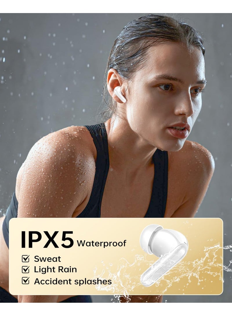 كروم Charome A37 Buds Pro ANC+ENC Wireless Earphone | Superior Sound, Noise Cancellation, Long Battery Life, Bluetooth 5.0, Ergonomic Design, Touch Controls, White - Image 2