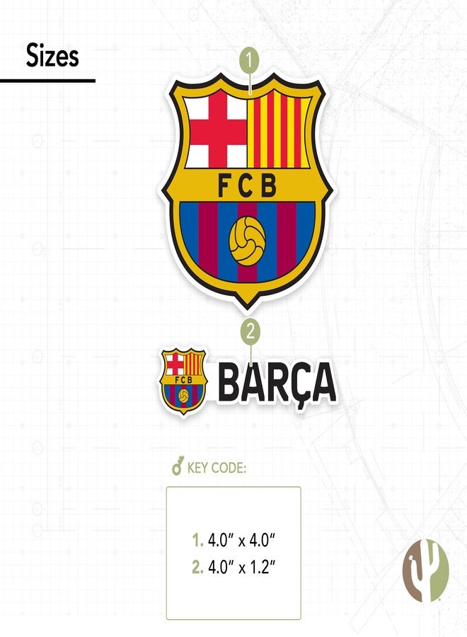 Desert Cactus FC Barcelona Sticker Barça Sheet Vinyl Football Soccer Decal Laptop Water Bottle Car Scrapbook Sheet (4 inch Version A) - Image 3