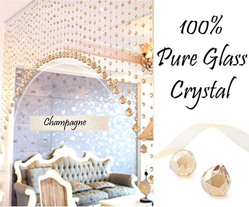 PINDIA Acrylic Crystal Strings Bead Curtain Original Glass Drop (45 ARC, Champagne) - Image 3