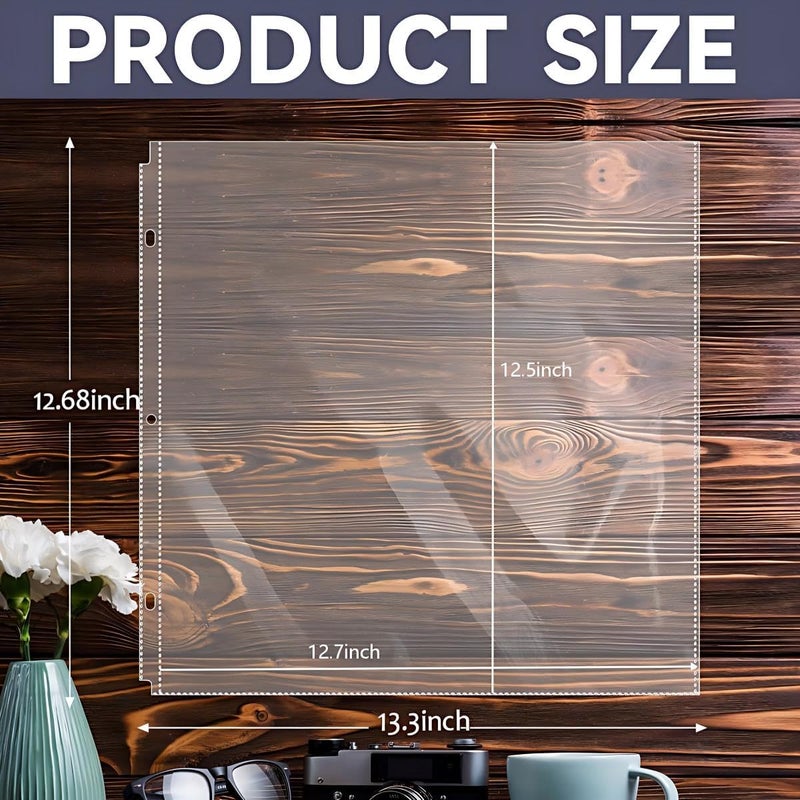 zandfelo 100 Sheets Plastic Page Protectors, Scrapbook Page Protectors, Craft Paper Protective Sleeves, Plastic Storage Pockets for Photo Scrapbook Binder Album - Image 2