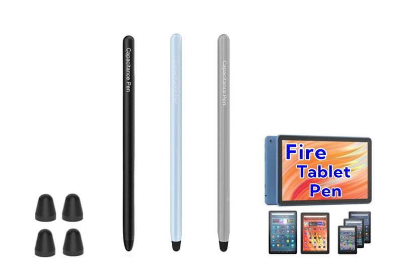 thexxa Stylus Pen for Fire HD 7/7plus/8/8plus Kids 10 Fire Max 11 Tablet Pen (Black+Gray+Blue) - Image 1
