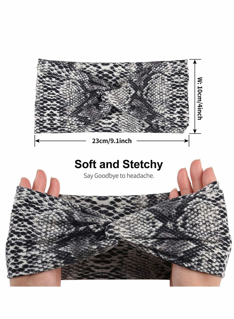 إسكدنيا Elastic Headbands, Fashion Headbands Twisted Criss Cross Hair Bands Turban Headwraps Accessories, Non Slip Soft Cute Wide Workout Yoga for Women Girls, 6 Pcs - Image 2