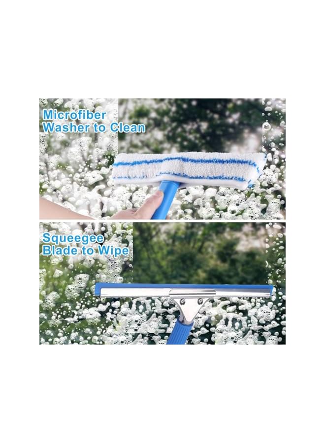 Green Tiger Window Cleaning Combo(12IN), Silicon Window Squeegee + Microfiber Glass Wiper, Professional Window Cleaner for Bathroom, Shower, Car, Glass - Image 2