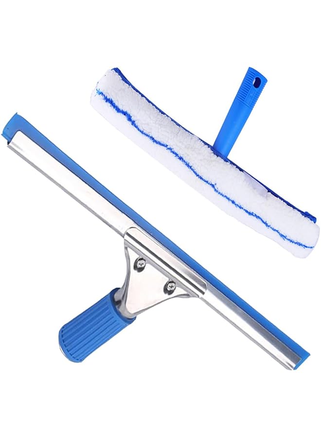 Green Tiger Window Cleaning Combo(12IN), Silicon Window Squeegee + Microfiber Glass Wiper, Professional Window Cleaner for Bathroom, Shower, Car, Glass - Image 1