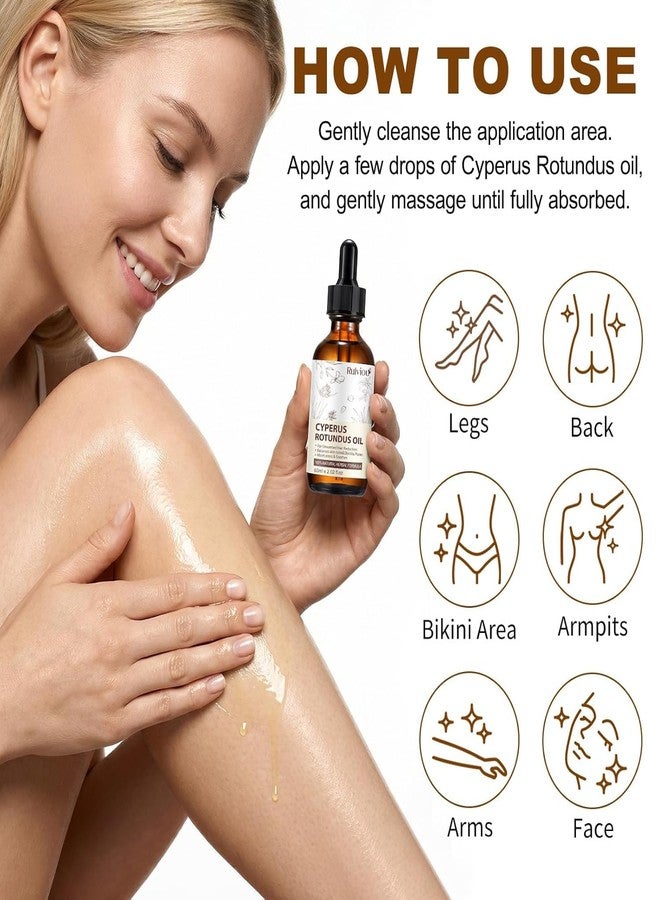 Rulviou Cyperus Rotundus Oil,Natural Cyprus Oils For Hair Removal,Gentle and Effective Cypress For Reducing Body Hair Growth, Ideal for All Skin Types 2 fl.oz - Image 5