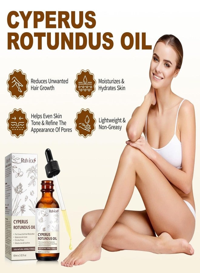Rulviou Cyperus Rotundus Oil,Natural Cyprus Oils For Hair Removal,Gentle and Effective Cypress For Reducing Body Hair Growth, Ideal for All Skin Types 2 fl.oz - Image 2