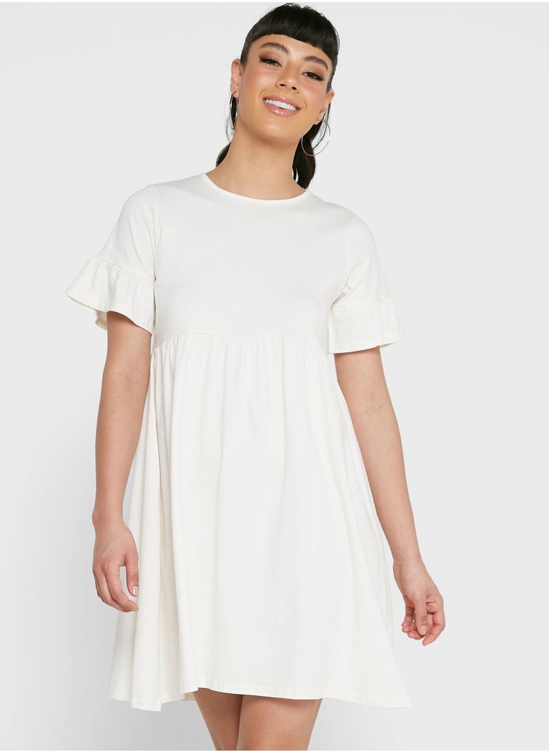 boohoo Ruffle Detail Pleated Dress  - Image 1