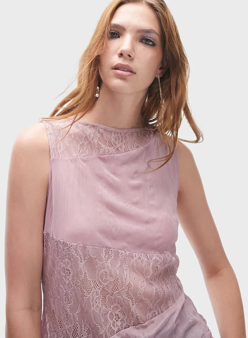 TOPSHOP Mesh Detail Top