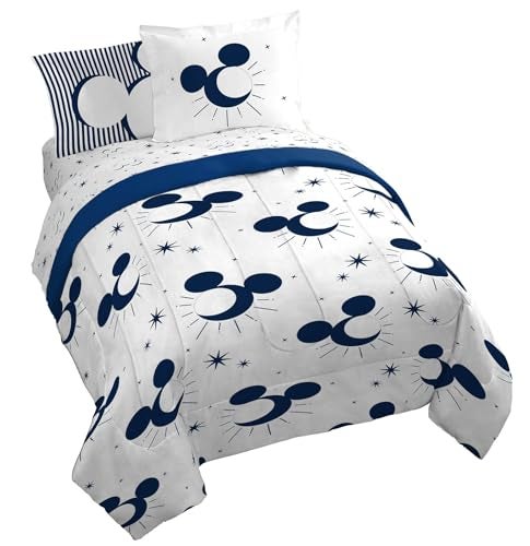 Jay Franco Disney Mickey Mouse Queen Comforter Set 7 Piece Bedding Includes Sheet Set Pillow Covers Super Soft Cozy Celestial Bedding - Image 1