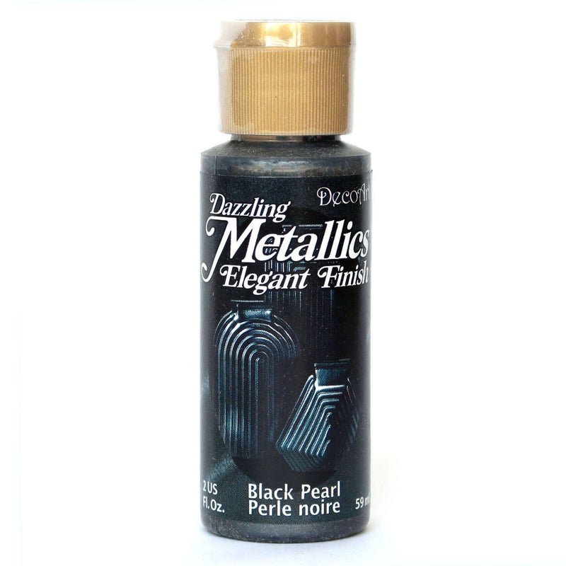 DecoArt Dazzling Metallics 2Ounce Black Pearl Acrylic Paint