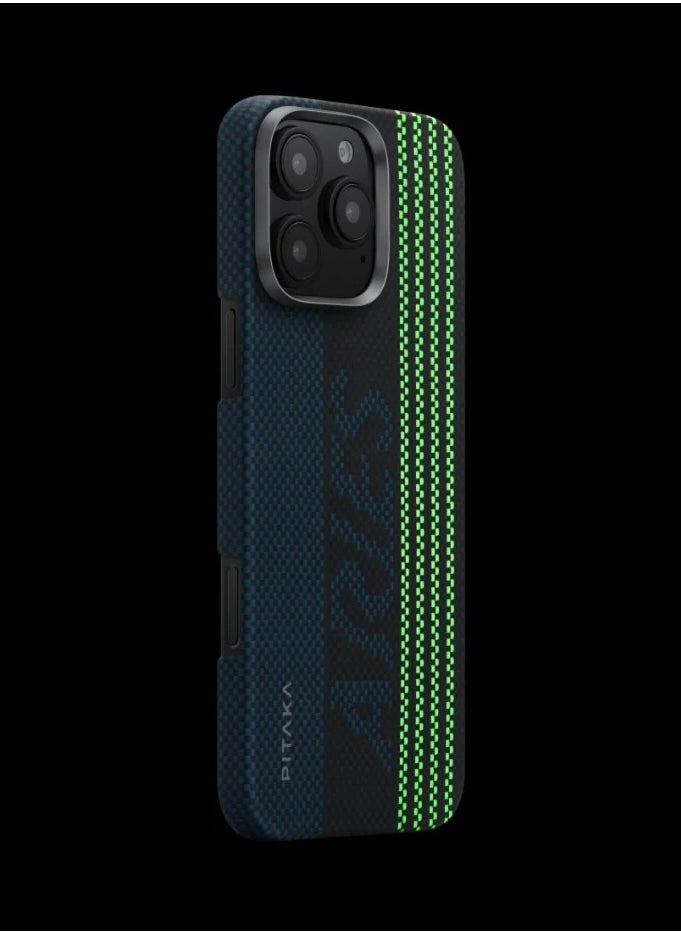 PITAKA pitaka for iPhone 16 Pro Case Compatible with MagSafe, Thin & Light iPhone 16 Pro Case with a Caseless Feel, Glow in The Dark, 1500D Aramid Fiber Woven Luminous Tactile Woven Case - Credit Card  - Image 5