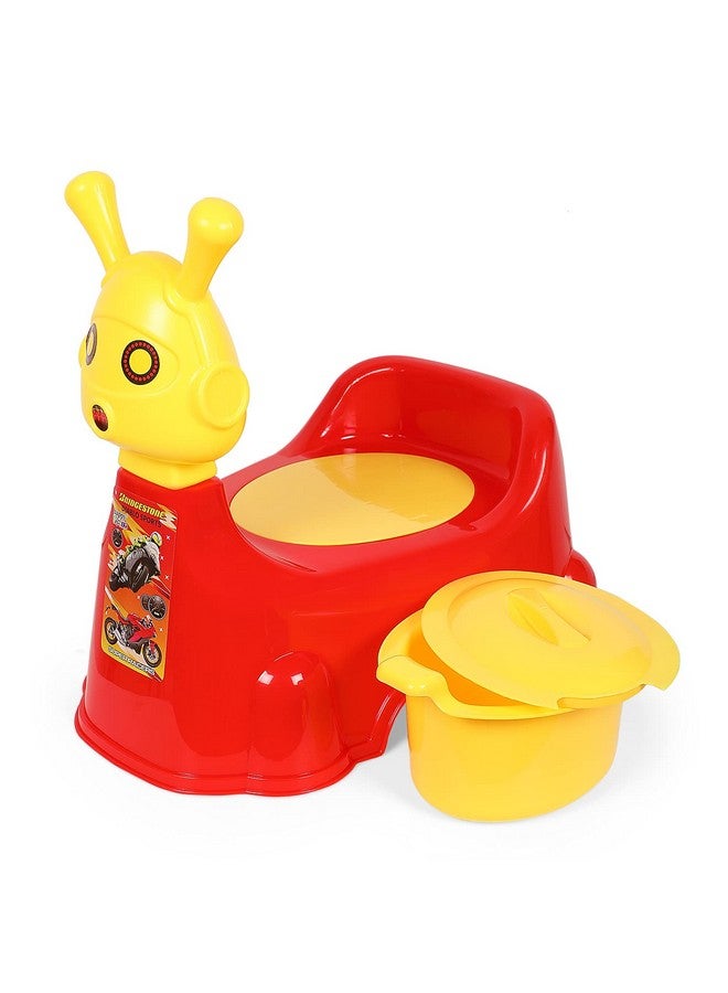 نابيا كرسي مقعد تدريب روبوت للأطفال على المرحاض للأطفال الرضع مع صينية قابلة للإزالة وغطاء إغلاق (أحمر) - Image 1