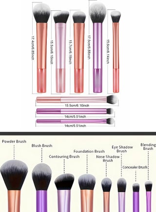 Professional makeup brush set consisting of eight brushes plus a case - S04 - view 4
