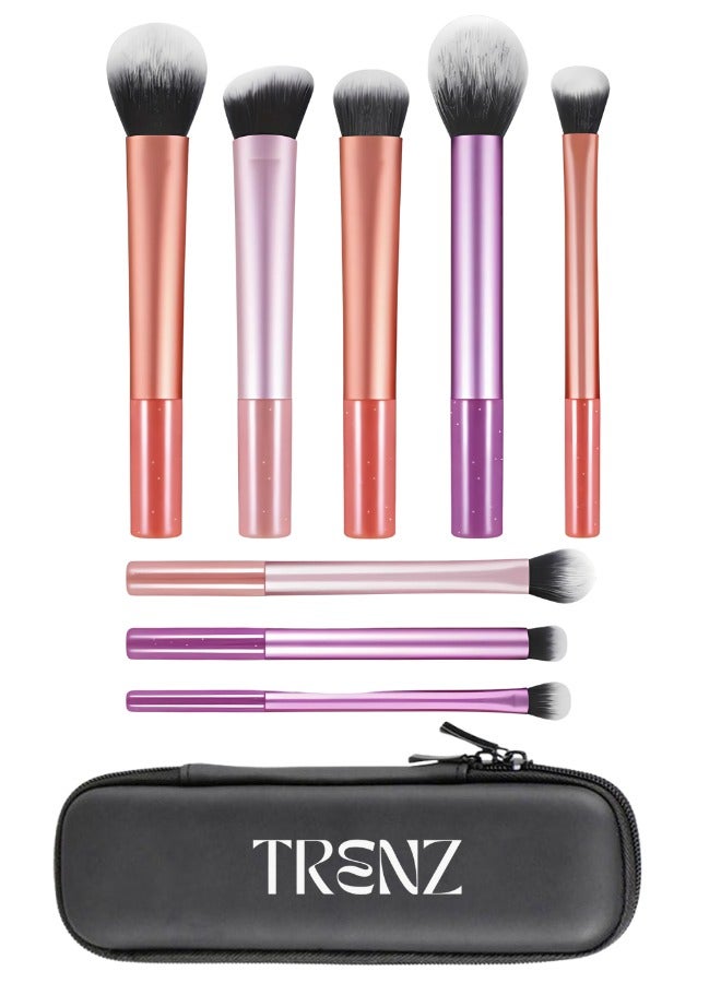 ترنز مجموعة فرش مكياج احترافية مكونة من ثمانية فرش بالإضافة الى حافظة للمجموعة - S04 - Image 1