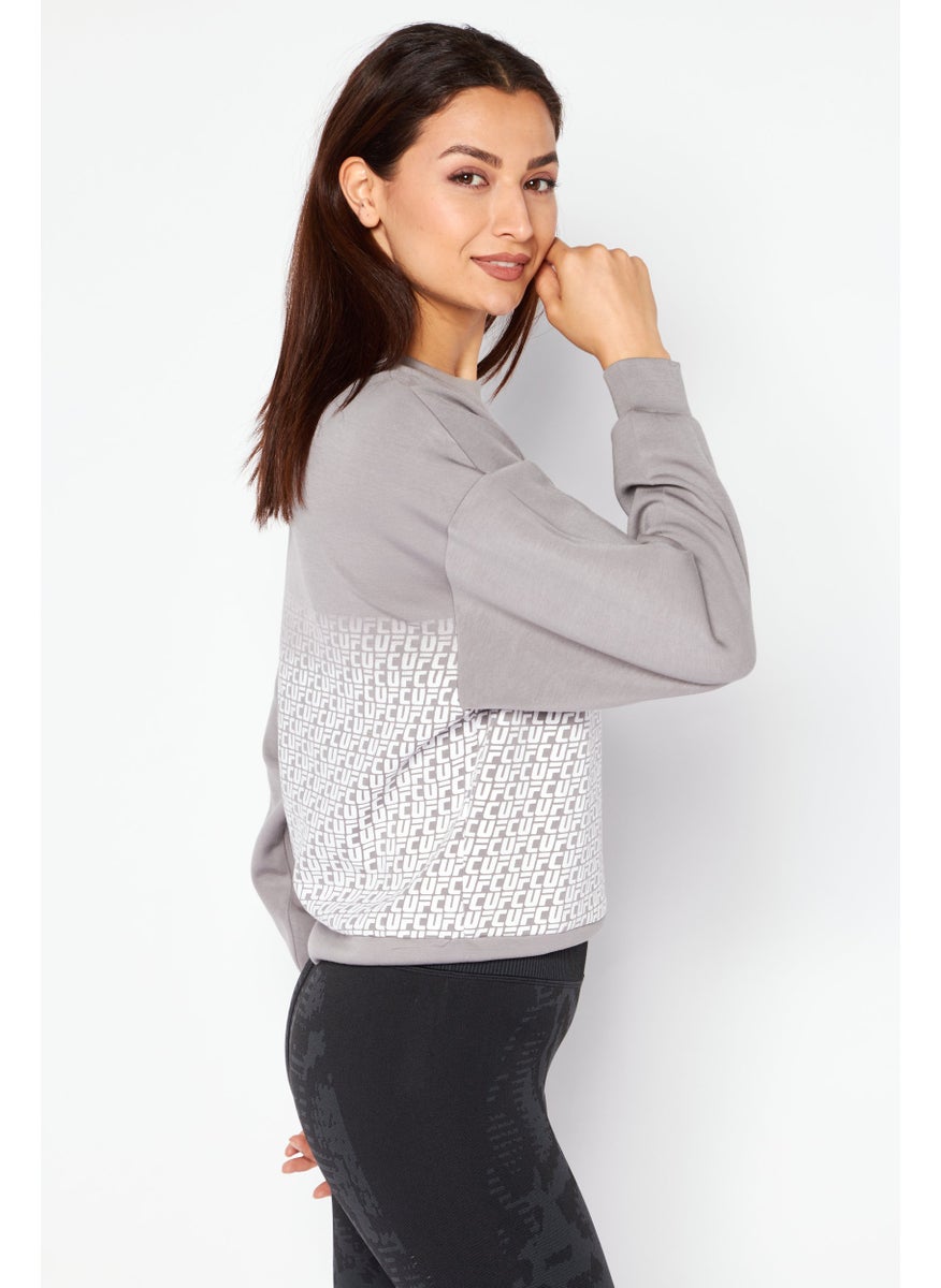 Ufc - Women Sportswear Fit Long Sleeves Training Sweatshirt, Grey - Image 1