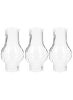 Oil Lamp Shade 2Pcs Replacement Glass Kerosene Lampshade Chimney Transparent Glass Shade Glass Lamp Chimney Clear Light Shades For Lamps Oil Lamp Chimney（Bottom Diameter Is 2.2In）