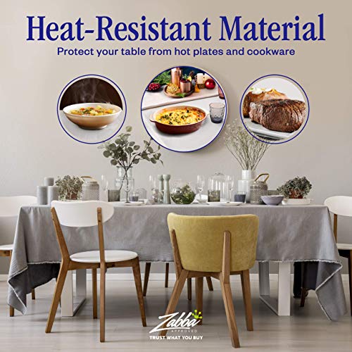 Nuvantee Revolutionary Table Pad - Waterproof, Protects Table from Spills and Heat - 52 X 108 Inch Deluxe Vinyl Premium Table Protector - Flannel Backing, Lies Flat - Image 5