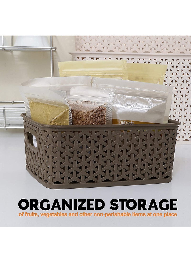 Wincy Wincy Multipurpose Plastic Baskets HomeKitchen Storage Basket Pack of 3 Baskets with 3 Lids  - Image 4
