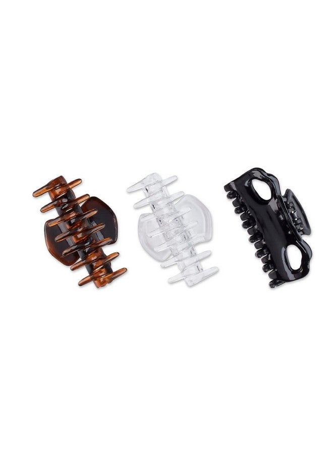 Scunci 2-Loop Jaw Clips, 6-CM Assorted Colors, 3-Count per Pack (1-Pack) - Image 2