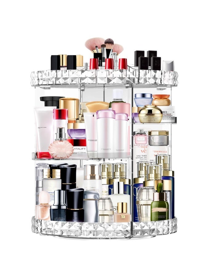 MISERWE Makeup Organizer 360 Degree Rotating 7 Adjustable Layers Large Capacity Cosmetic Organizer Transparent Make Up Organizers and Storage - Image 5