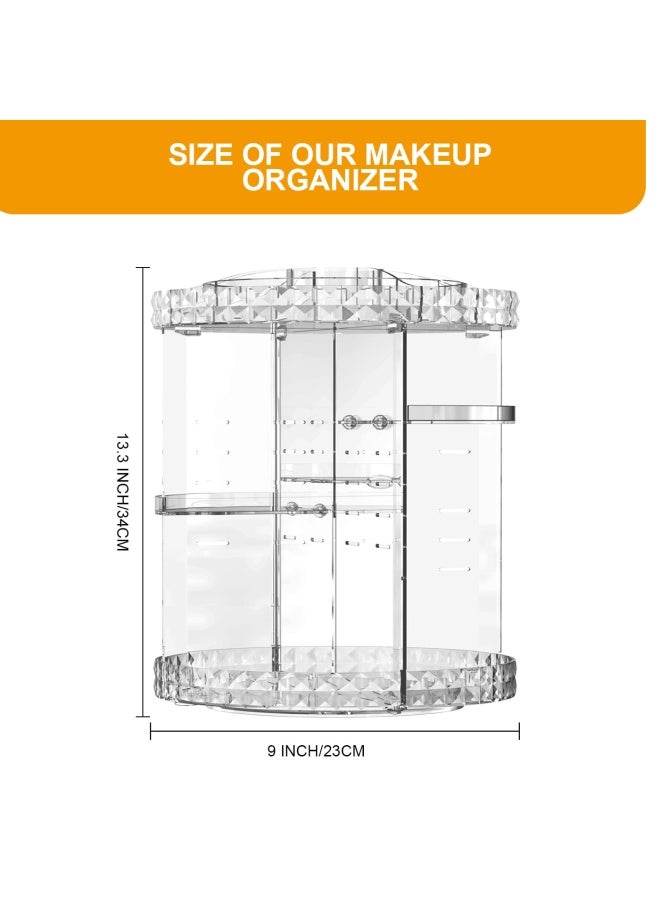 MISERWE Makeup Organizer 360 Degree Rotating 7 Adjustable Layers Large Capacity Cosmetic Organizer Transparent Make Up Organizers and Storage - Image 2