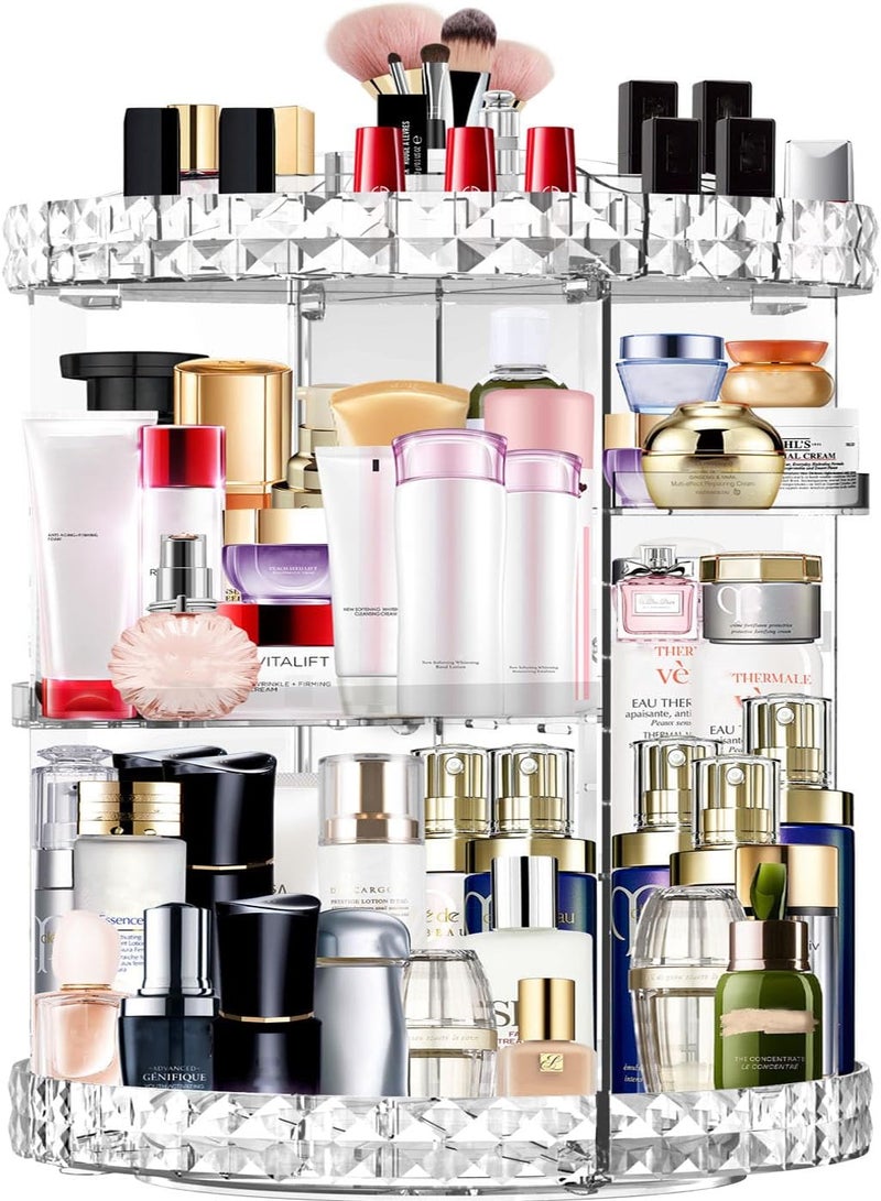 MISERWE Makeup Organizer 360 Degree Rotating 7 Adjustable Layers Large Capacity Cosmetic Organizer Transparent Make Up Organizers and Storage - Image 1