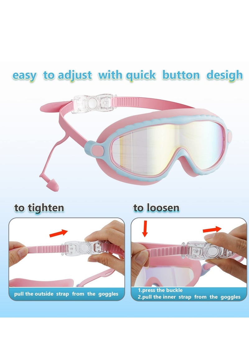Y&D 2 Pack Swimming Googles for Children Swim Age 3 14 No Leaking Anti Fog Kids Wide Vision Glasses - Image 3