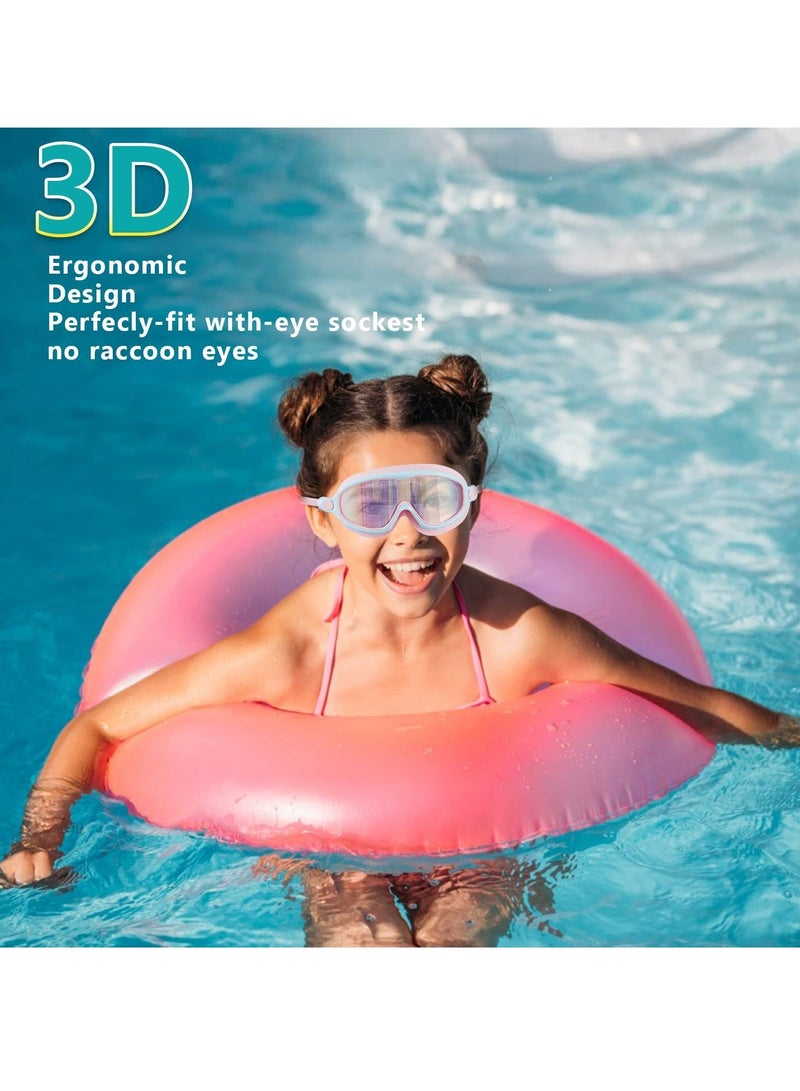 Y&D 2 Pack Swimming Googles for Children Swim Age 3 14 No Leaking Anti Fog Kids Wide Vision Glasses - Image 4