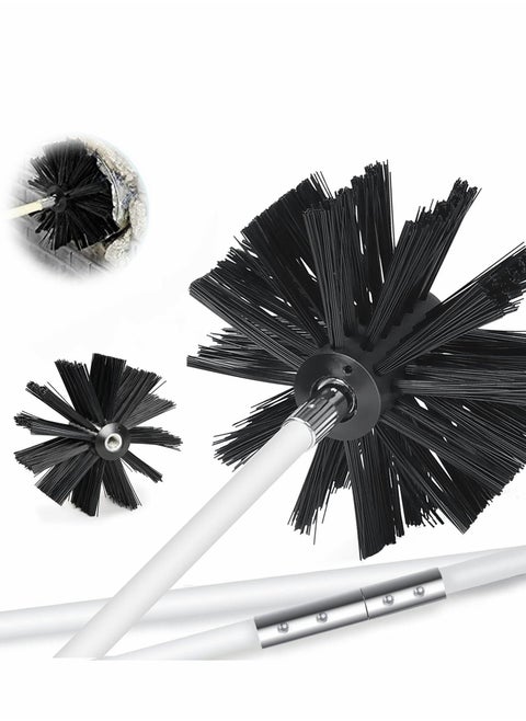 Dryer Vent Cleaner Kit (30Feet) Reusable Lint Remover Fireplace Chimney Brushes, Flexible Brush with Drill Attachment for Faster Cleaning