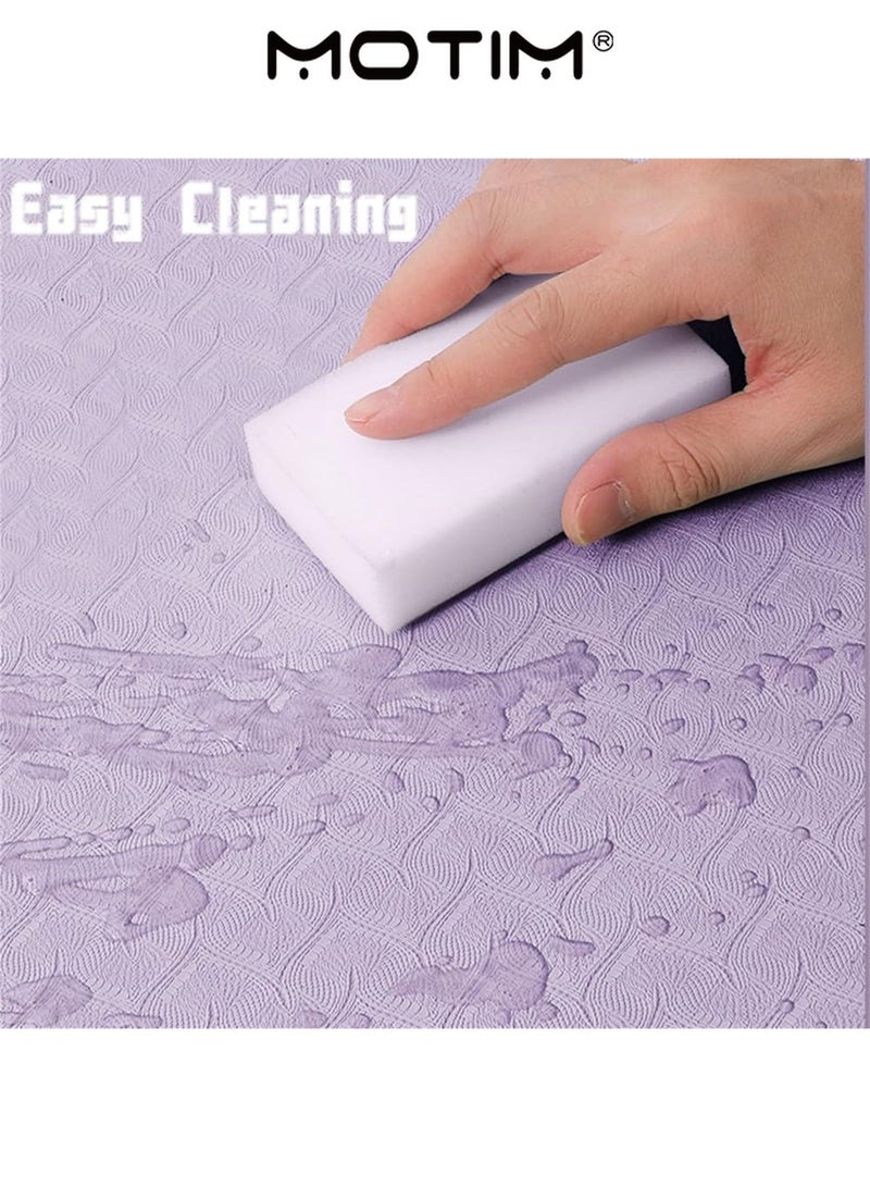 موتيم سجادة اليوغا TPE السميكة للغاية مع خطوط الموقف وحصيرة تجريب المنزل ذات السطح الملمس لتمرين البيلاتس والتمدد تتضمن حزام وحقيبة تخزين (183 * 60 * 0.6 سم) - Image 4