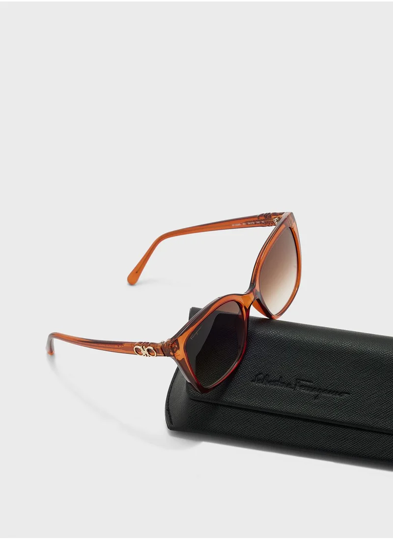 FERRAGAMO Modified Rectangle Oversized Sunglasses
